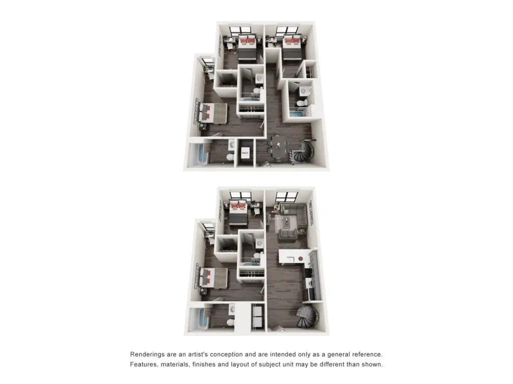Marshall St Louis Student Living by SLU: E1 6 Bedroom, 2 Floor Floorplan